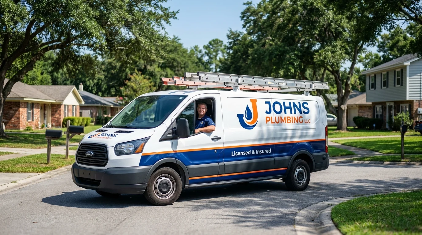 Johns Plumbing LLC service van in New Kensington, PA