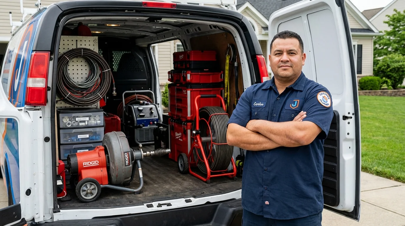 Professional drain cleaning equipment and Johns Plumbing LLC plumber in New Kensington