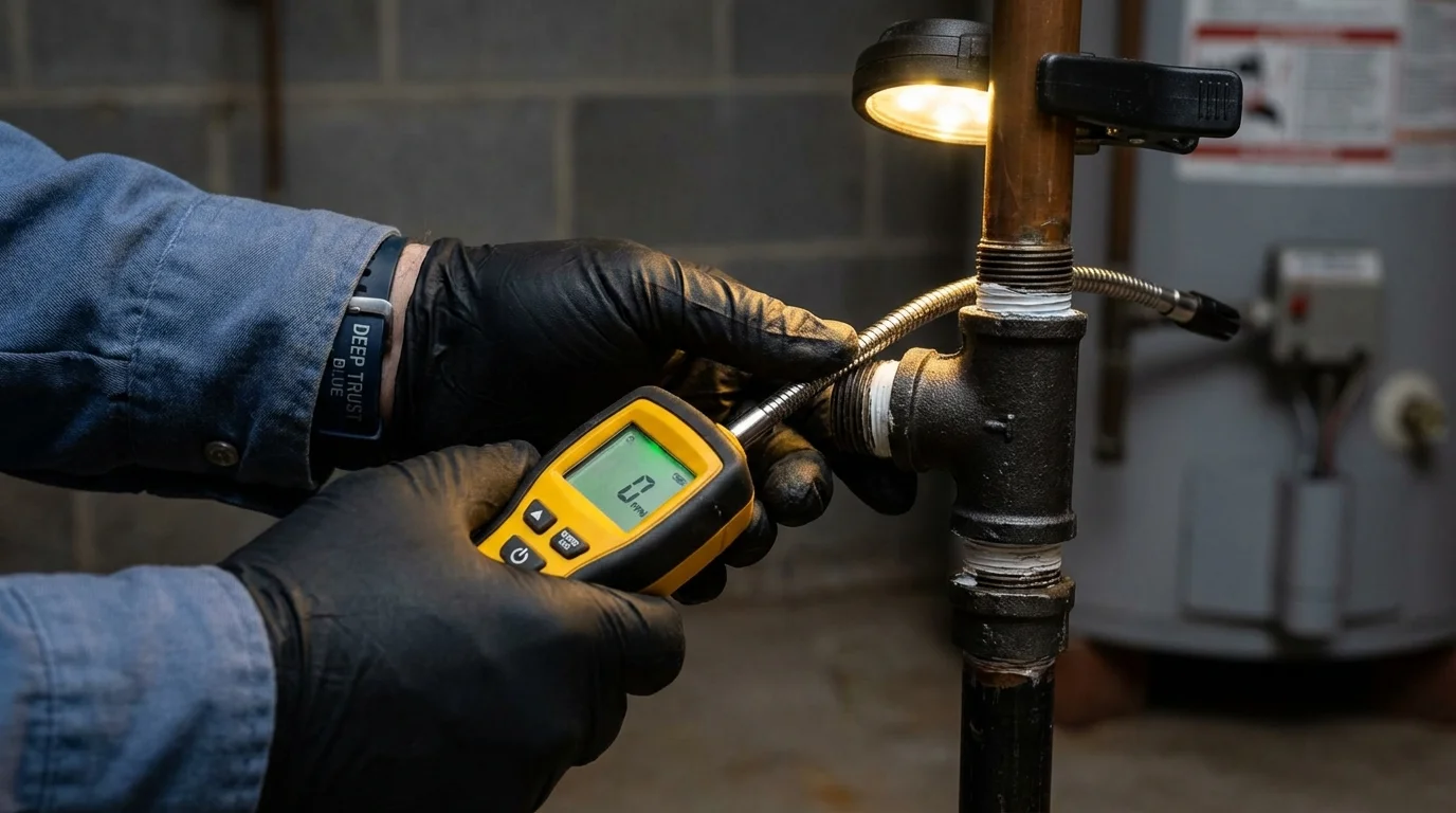 Gas leak detection with electronic sniffer by Johns Plumbing LLC in New Kensington
